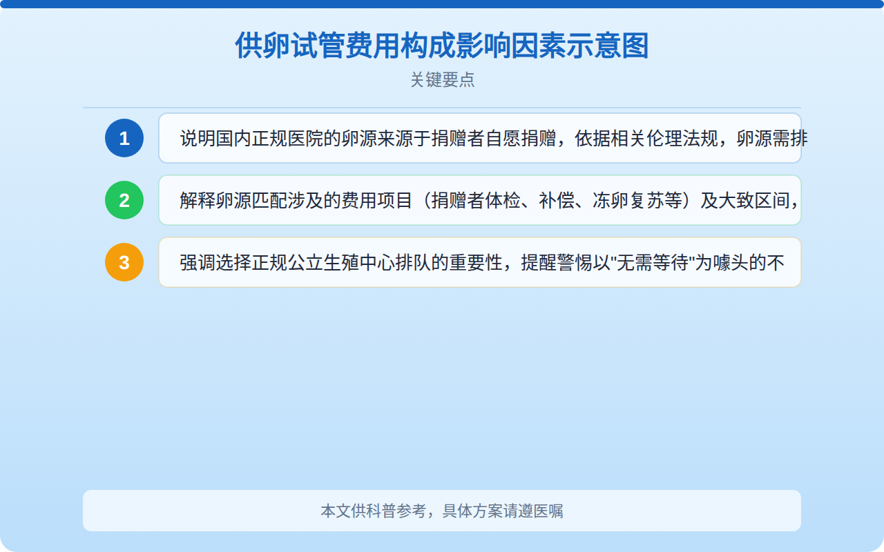供卵试管费用构成影响因素示意图