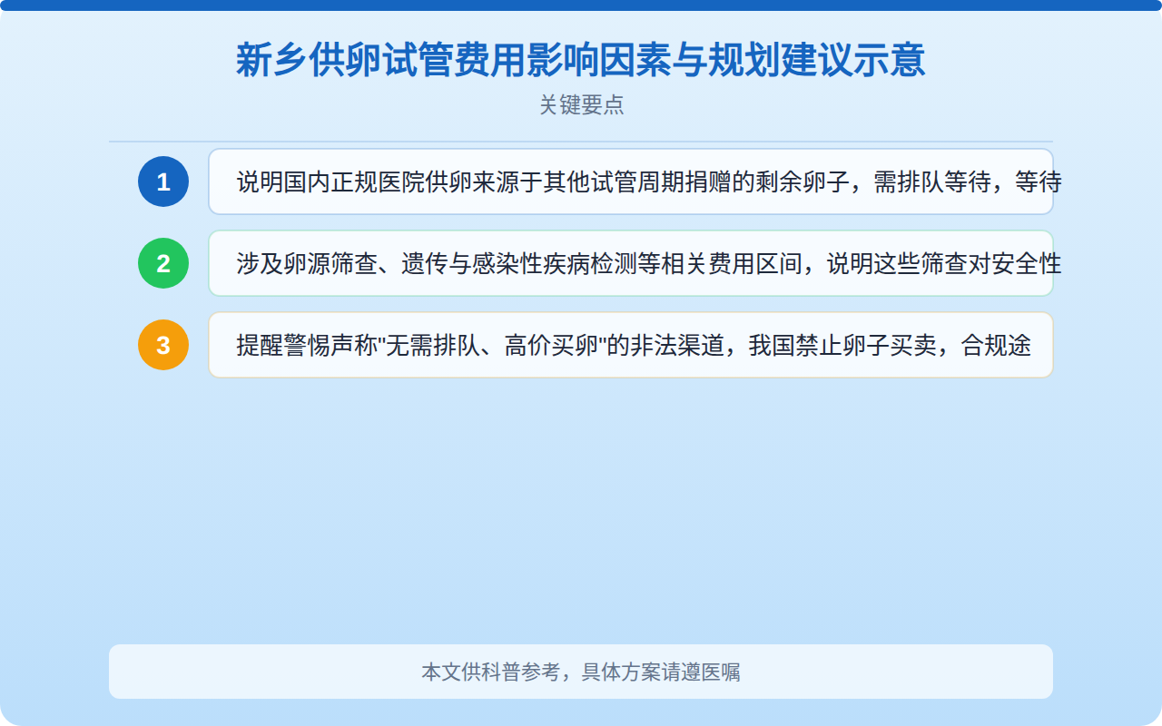 新乡供卵试管费用影响因素与规划建议示意