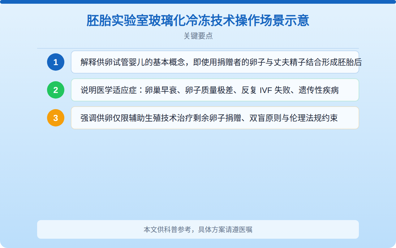 胚胎实验室玻璃化冷冻技术操作场景示意