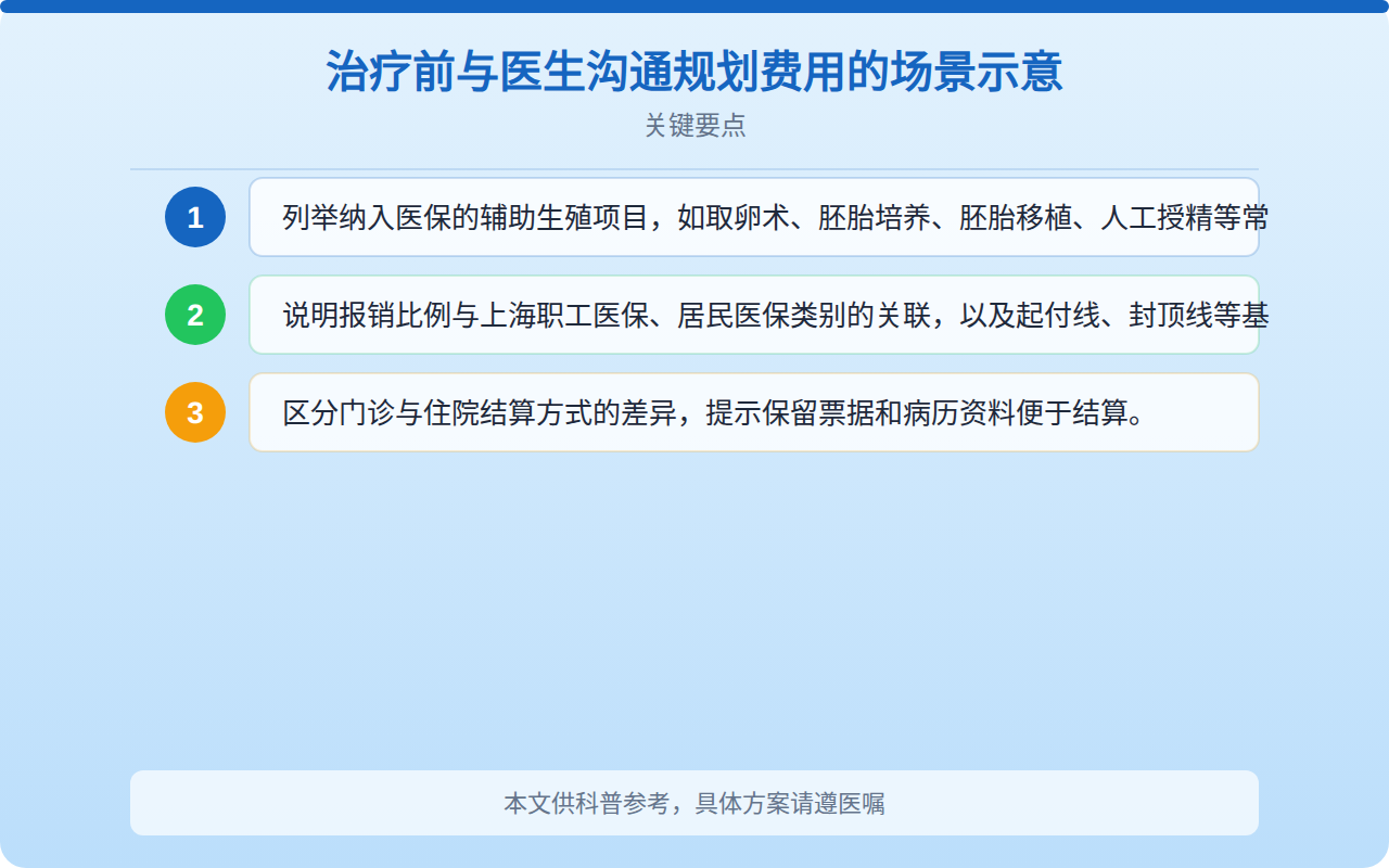 治疗前与医生沟通规划费用的场景示意
