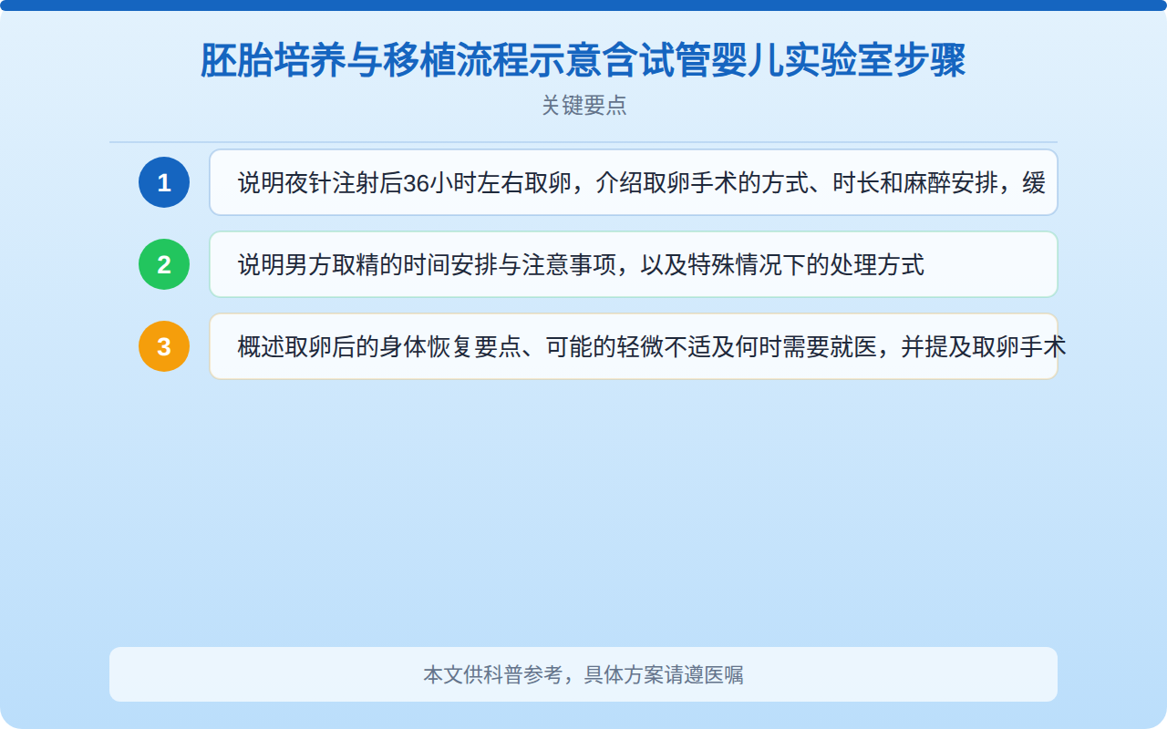 胚胎培养与移植流程示意含试管婴儿实验室步骤