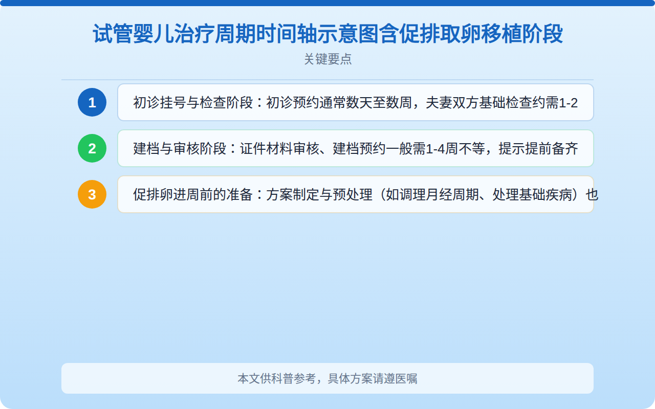 试管婴儿治疗周期时间轴示意图含促排取卵移植阶段
