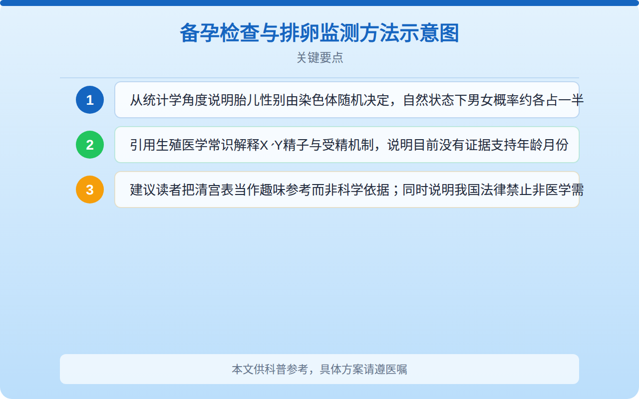 备孕检查与排卵监测方法示意图