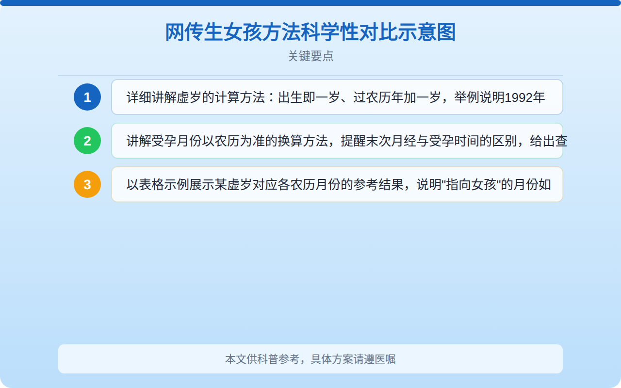 网传生女孩方法科学性对比示意图